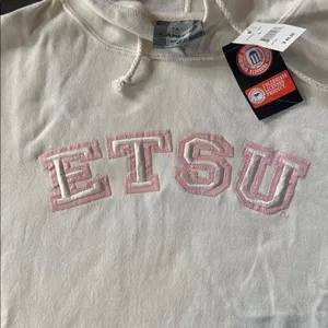 Women’s White Embroidered ‘ETSU’ Hoodie East Tennessee State University Size M thumbnail 7
