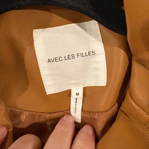 Avec Les Filles faux leather jacket blazer tan sz M thumbnail 3