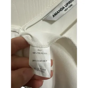Amanda‎ Uprichard women's white tie v neck blouse size Medium thumbnail 4