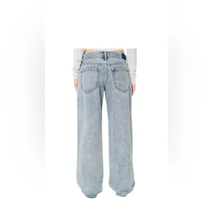 Hollister Low-Rise Medium Wash Baggy Jeans 25X31” Med Wash 100% Cotton Wide Leg thumbnail 5
