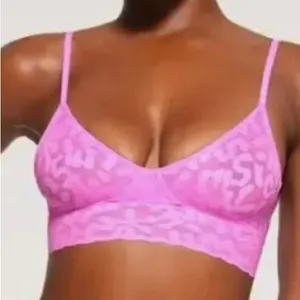 SKIMS Logo Mesh Lace Triangle Bralette - Lotus $38 XS nwt thumbnail 2