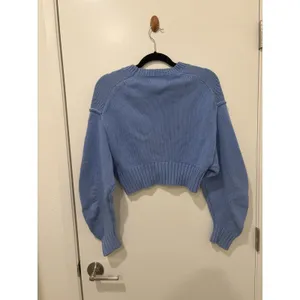 Urban Outfitters blue cropped Aiden Pullover Knit Sweater Small thumbnail 3