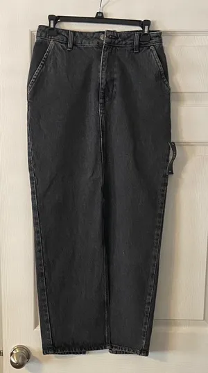 NA-KD Gray Denim Jeans Skirt Maxi length 38” waist 28” brand new two front pocke thumbnail 1