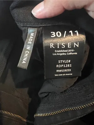 Risen Black Distressed Straight-Leg Jeans size 30 thumbnail 5