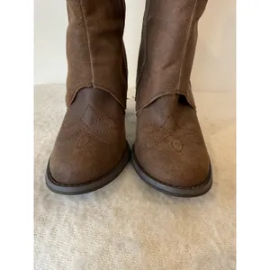 Western Mid-Calf Pull On Brown Leather Boots US 8 Boho Cowgirl Festival thumbnail 3