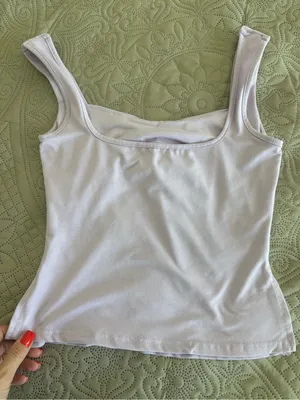 Women's Square Neck Tank Top in Light Lavender S Purple thumbnail 2