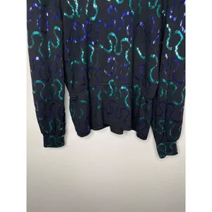 Vintage St. John for Neiman Marcus Black Long Sleeve Sequin Top 12 thumbnail 3