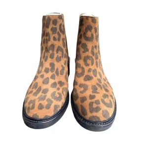 Vince Camuto Leopard Print Lug Sole Suede Ankle Boots Brown Black Size 8 thumbnail 2