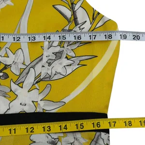 Coast Larrison Printed Satin Faux Wrap Midi Dress Yellow Floral 12 Wedding Guest thumbnail 14
