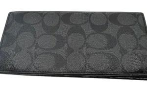 Coach Billfold Black Signature Coated Canvas Wallet thumbnail 1
