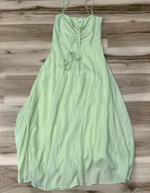 Wayf Green Gingham Plaid Midi Dress Women’s Small thumbnail 1