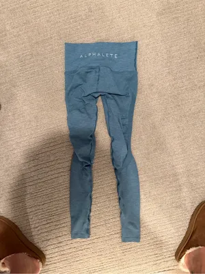 Alphalete Teal Seamless High-Rise Leggings thumbnail 2