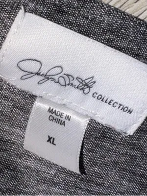 Jaclyn smith grey gray short sleeve shirt top thumbnail 3