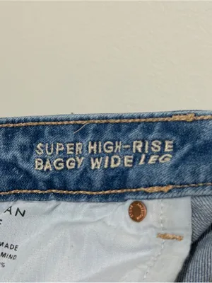American Eagle Super High Rise Baggy Wide Leg Jeans Size 14 thumbnail 7