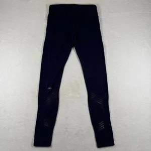 Alo‎ Yoga Womens Navy Blue Moto Mesh High Rise Full Length Leggings Size XS thumbnail 6