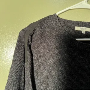 Madewell Women's Size Small Suede Stripe Texture Sweater‎ Dark Gray Crewneck thumbnail 5