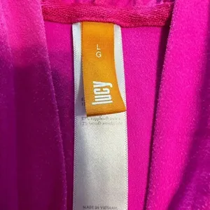 Lucy Hoodie Size Large Hot Pink Athletic Cropped Casual thumbnail 2