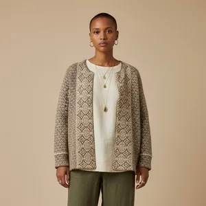 Vintage Talbots Lambswool Fair Isle Sweater Jacket Petite LNordic Folk thumbnail 2