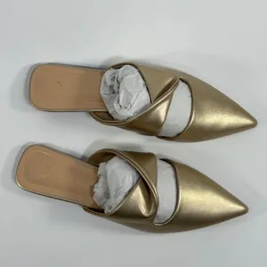 Journee Collection Size-9M Enniss Gold Metallic Twisted Strap Mules thumbnail 8