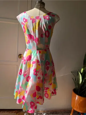 Boden• Watercolor Floral Retro Fit & Flare Cotton Dress• Sz 6 thumbnail 6