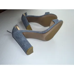 Lulus Taylor Heels Womens Size 5.5 Blue Faux Suede Ankle Strap 4" Block Heel thumbnail 5