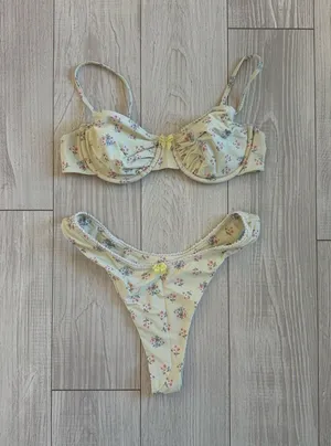 Floral bikini set Yellow Size L thumbnail 1