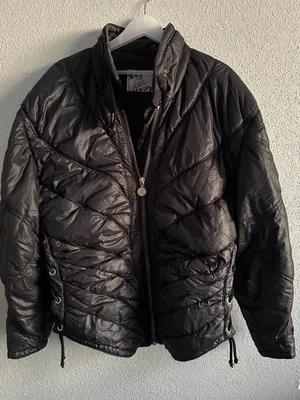 Vintage High Society Rainer Engel Puffer Jacket Black Ski Coat Lace Up S / M thumbnail 2