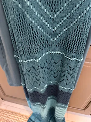 Tommy Bahama Teal blue maxi dress with silk sheath underneath. thumbnail 4