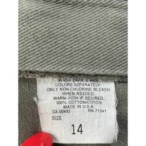 LL Bean Vintage Womens Size 14 High Waist Pleated Tapered Leg Jeans Khaki‎ thumbnail 13