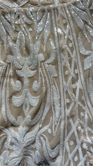 Lulus White Sequin Romper Nude Lining Size L NWT Bridal Party Bachelorette thumbnail 5