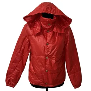 Women’s Red lightweight Puffer Hoodie Jacket(Size Medium) thumbnail 1