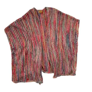POL Red Rainbow Open Front Kimono Sweater M thumbnail 8