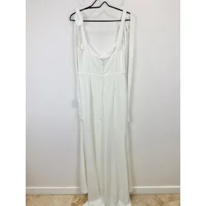 Lulus Splendid Love White Bustier Tie-Strap Mermaid Maxi Dress Wedding Large NWT thumbnail 9