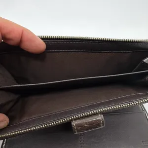 Coach Signature C Slim Brown Coated Canvas Leather Wallet thumbnail 7