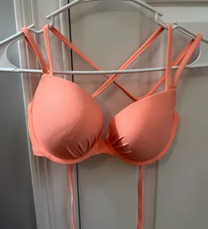 Aerie Coral Bikini Top 32DD thumbnail 1