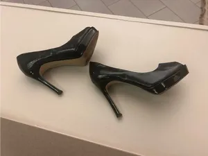 Anne Klein Black Peep-Toe Stiletto Pumps 8 M thumbnail 8