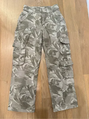 Women’s Abercrombie Cargo Pants in Beige Camo - Lightweight Utility Trousers thumbnail 1