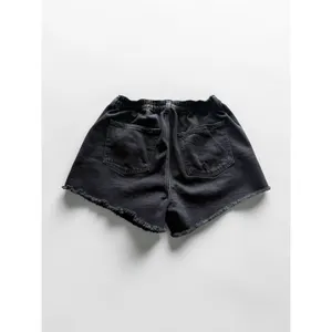 Aerie Black Distressed‎ Denim Shorts High Waisted Frayed Hem Small thumbnail 2