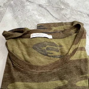 Alternative Apparel Camo Olive Green T-Shirt‎ Dress Size Small S thumbnail 4