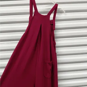 Halara Wide Leg Overalls Jumpsuit Women Small Burgundy Pockets Boxy Relaxed Fit thumbnail 7