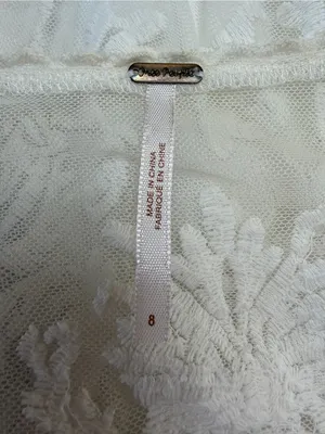 Vintage Free People Reign Over Me Lace Skater Mini Dress White size 8 $128 thumbnail 11
