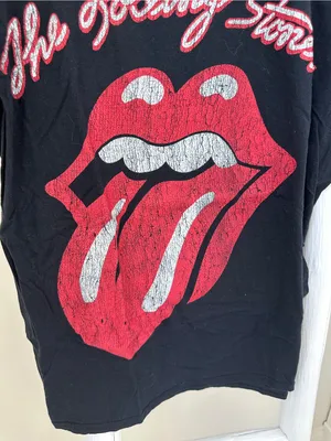 The Rolling Stones Black Cotton Tee with Red Tongue Graphic Size Medium thumbnail 5