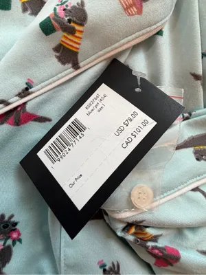 Kate Spade Large Scottie Dog Pajama Set Blue Short Sleeve Lounge Sleepwear NWT thumbnail 11