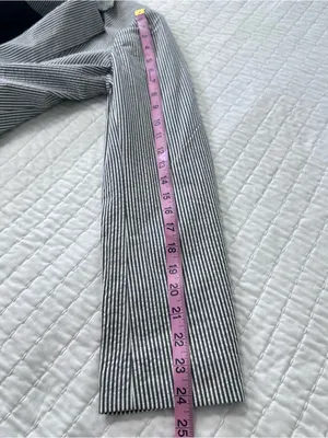 LOFT Women’s 6 Gray and White Stripes Blazer with Shoulder Pad Business Casual thumbnail 12