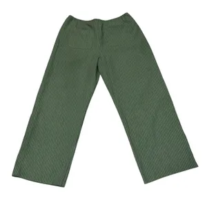 Things Between Green & Gray Stripe Wide Leg Relaxed Fit Sienna Pull On Pants thumbnail 5