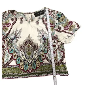 Akira Chicago black Label cropped lightweight multiprint‎ top sz S thumbnail 6