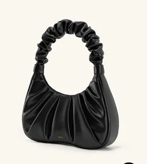 Gabbi Ruched Hobo Handbag - Black thumbnail 3