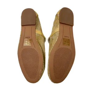 Aldo Gold Fishnet Round Toe Adjustable Buckle Strap Mary Jane Flats Shoes 8.5 thumbnail 4