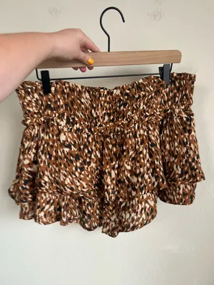 NWT Anthropologie Celandine Animal Print Tiered Ruffle Shorts thumbnail 7