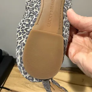 *NEW* Lucky Brand Emmie Ballet‎ Flat leopard print boho leather Size 7.5 B100 thumbnail 5